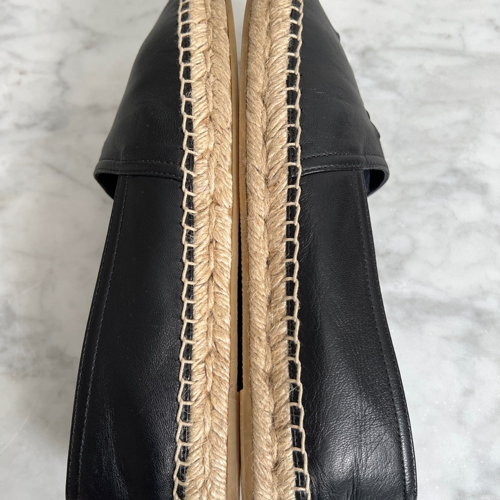 Saint Laurent Black Leather Espadrilles sz 38 - Picture 6 of 6
